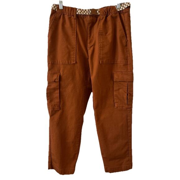The Great + Eddie Bauer The Canvas Hiking Cargo Pants Womens 4 Rust Belted Crop - Picture 12 of 12